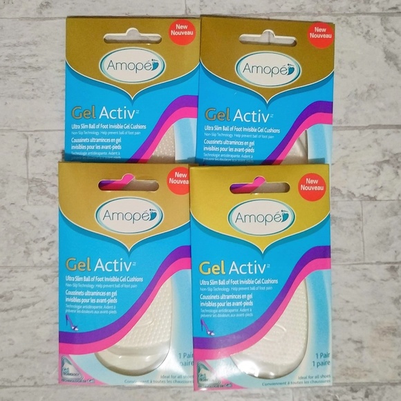 Amopé GelActiv Ultra Slim Ball of Foot Invisible Gel Cushions Insoles 2 PAIR